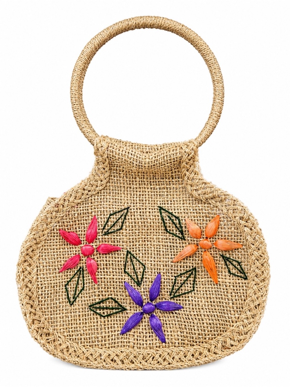 Vintage Burlap Floral Bag